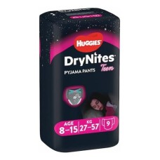 HUGGIES Drynites Pyjama Pants Teens Girl 8-15 Years (27-57Kg) 9 Τεμάχια (5029053527604)